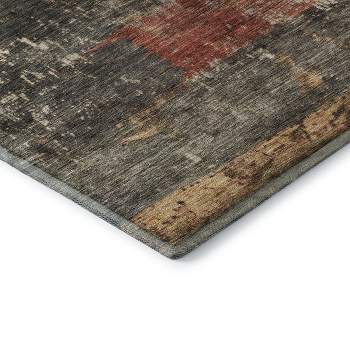 10' X 14' Striped Washable Area Rug With UV Protection (688310) - Fern Green / Blue / Red
