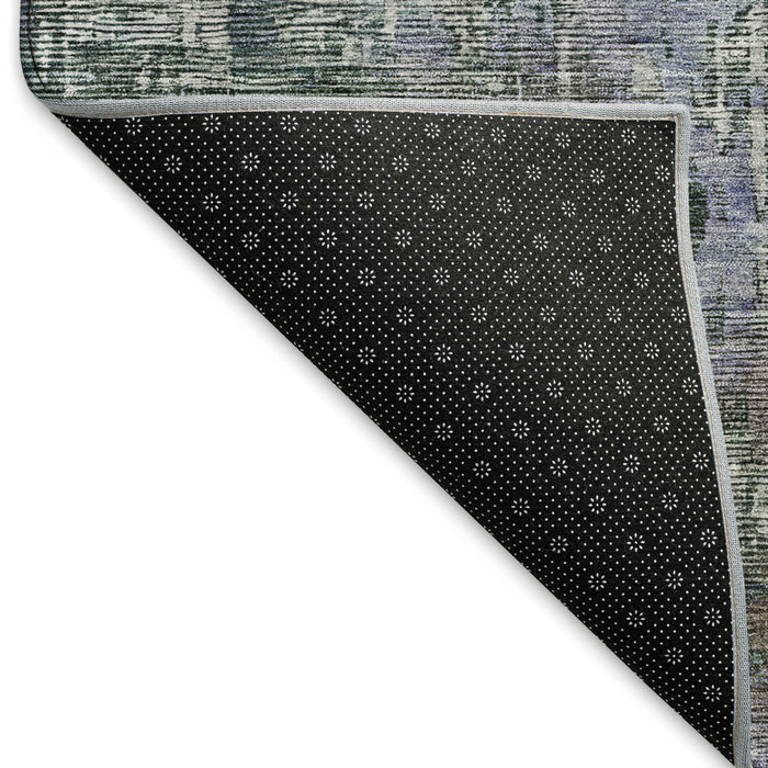 10' X 14' Abstract Washable Area Rug With UV Protection (692262) - Fern Green / Blue / Beige