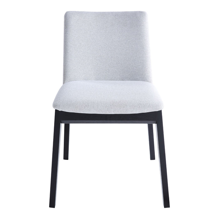Upholstery Solid Wood Dining Room Side Chairs (Set of 2) - Light Gray / Black