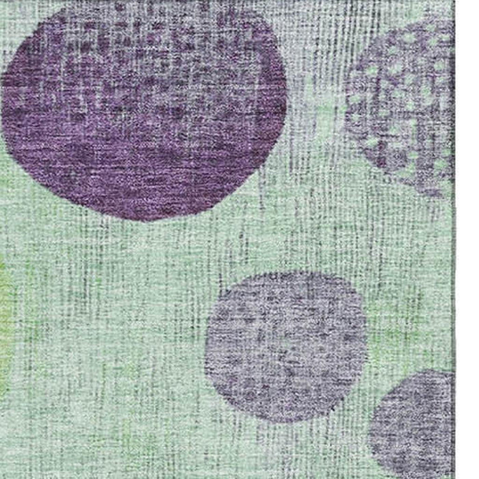 10' X 14' Geometric Washable Area Rug With UV Protection (707455) - Purple / Green