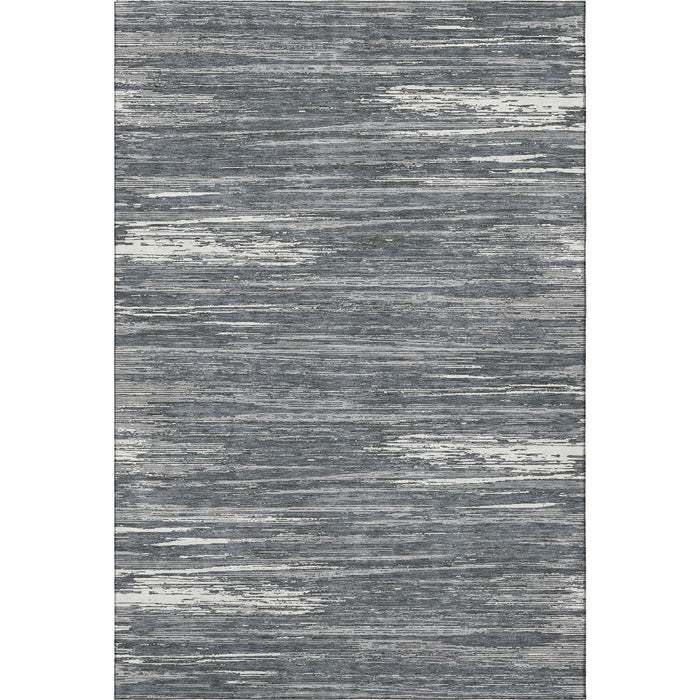 10' X 14' Striped Washable Area Rug With UV Protection (671222) - Gray / Ivory