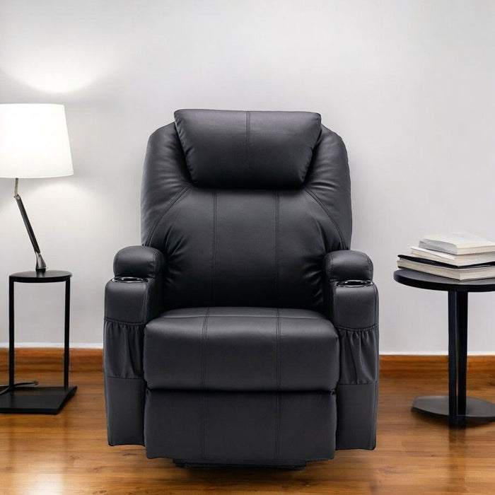 Power Heated Massage Lift AssiStand Recliner - Black
