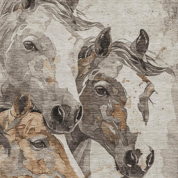 10' X 14' Animal Print Washable Area Rug With UV Protection (698986) - Beige / Ivory / Gray