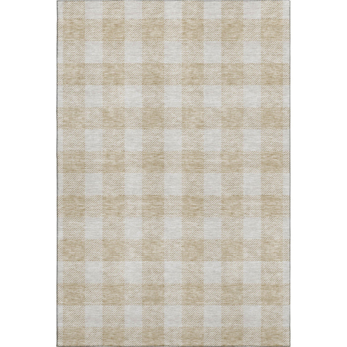 10' X 14' Plaid Washable Area Rug With UV Protection (673351) - Beige / Ivory