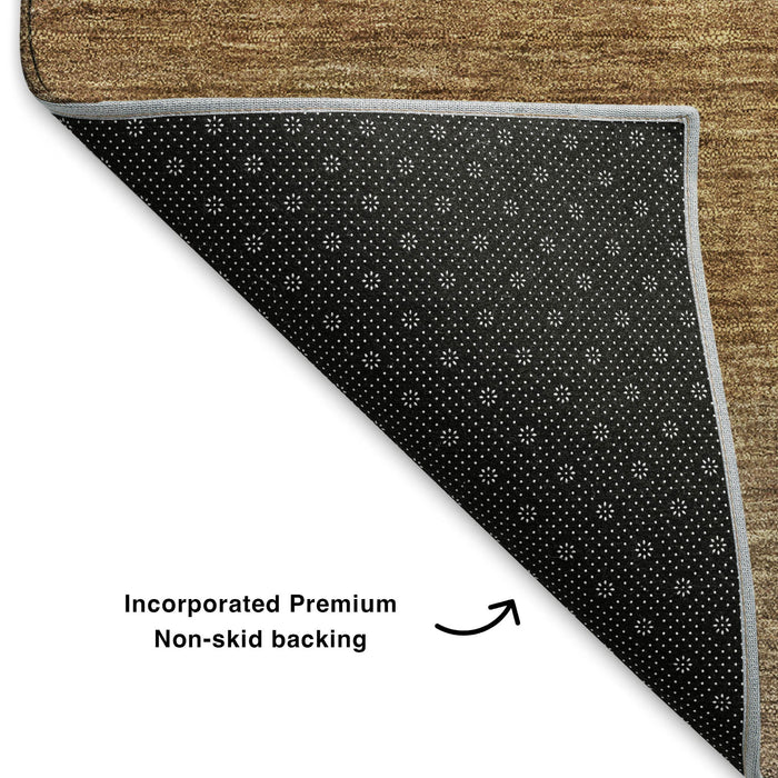 10' X 14' Striped Washable Area Rug With UV Protection (699544) - Brown / Khaki