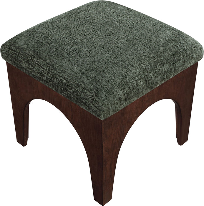 Lawson - Chenille Fabric Upholstered Ottoman - Walnut Base