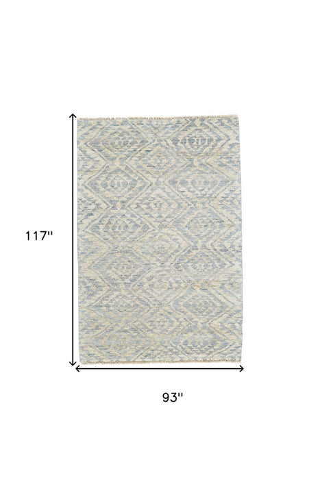 8' x 10' Wool Southwestern Hand Knotted Area Rug - Gray And Ivory