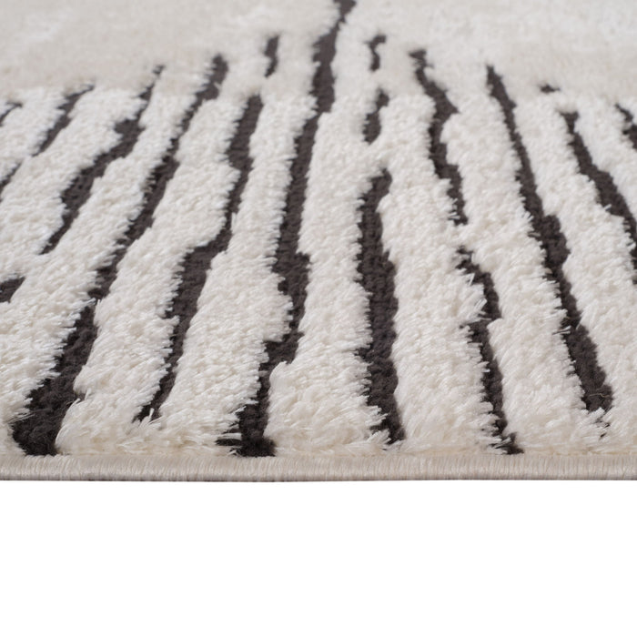 12' X 9' Geometric Area Rug - Ivory And Black