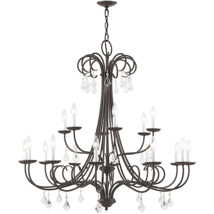 Multi Light Dimmable Chandelier With Shades - Bronze