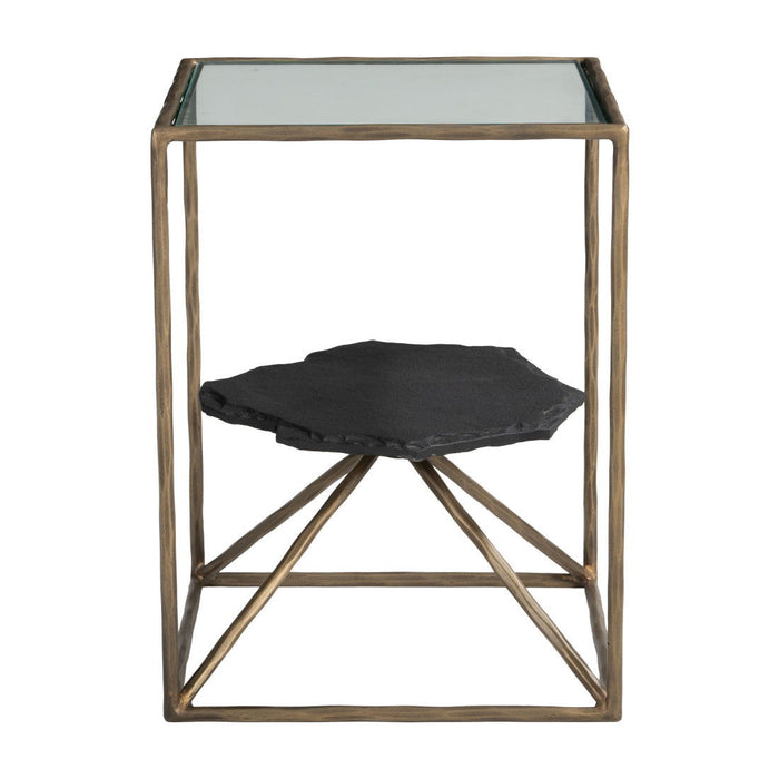 24" Iron Pedestal End Table - Brass