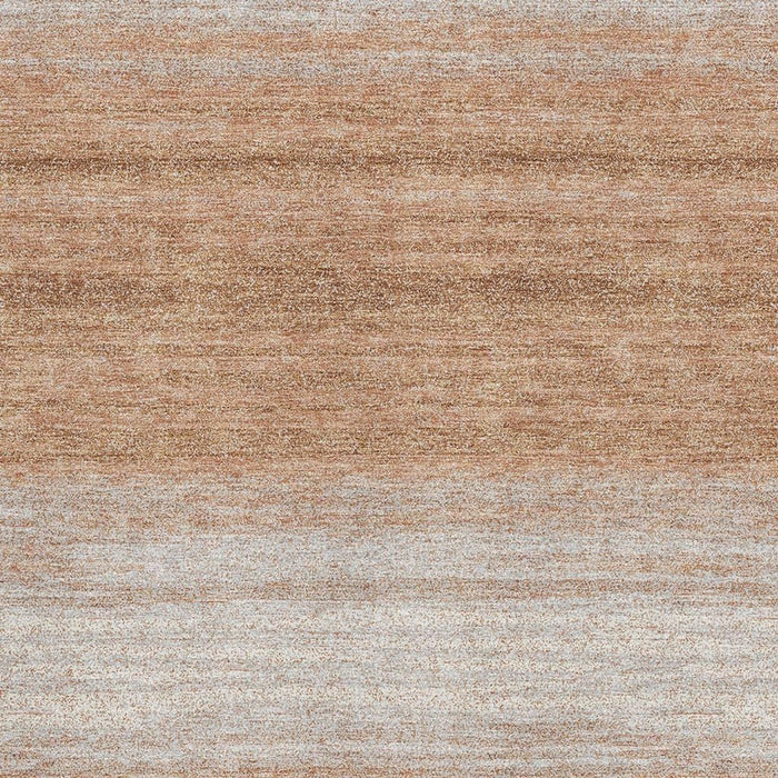 10' X 14' Striped Washable Area Rug With UV Protection (681101) - Copper / Beige