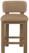 Set of two Meridian Furniture Paloma faux leather counter stools with brown frames, upholstered seating and modern design.