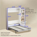 Giga modern vertical Murphy bed with shelf, drawers, and gas struts, ideal for space-saving bedroom or guestroom storage.