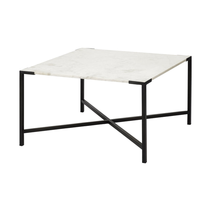 Solid And Manufactured Wood And Metal Square Coffee Table - White And Black