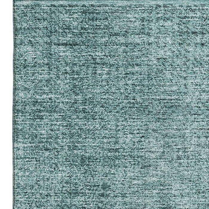 10' X 14' Ombre Washable Area Rug With UV Protection - Teal And Ivory