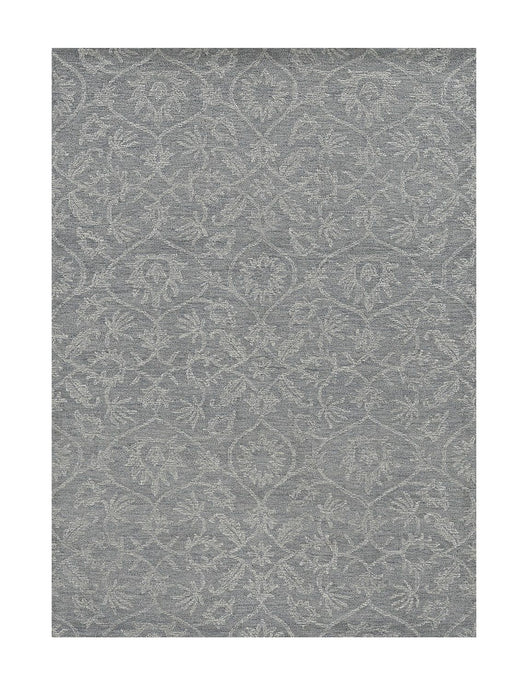 9' x 13' Hand Tufted Space Dyed Floral Ogee Indoor Area Rug - Gray