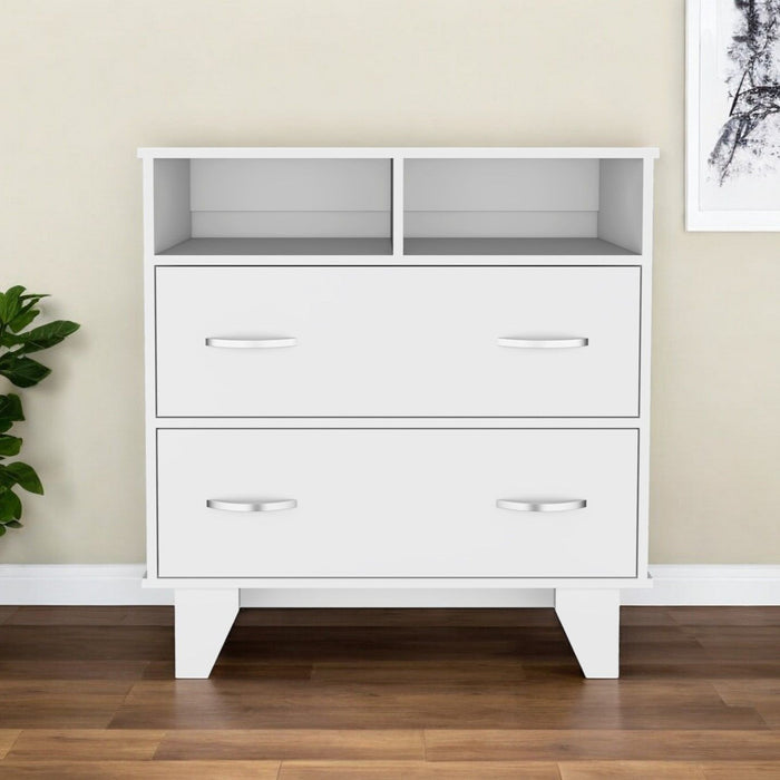 Two Drawer Dresser Wooden - White