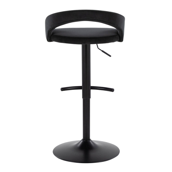 Grotto - Upholstered Adjustable Barstool - Black Metal Base