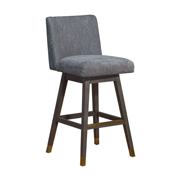 30" Solid Wood Swivel Bar Height Bar Chair - Gray