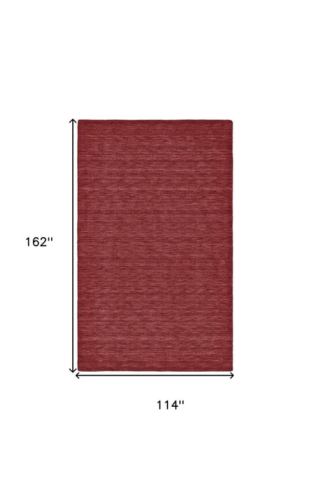 10' x 13' Wool Hand Woven Area Rug - Red