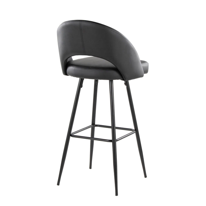 Renee - Upholstered Fixed-Height Barstool (Set of 2) - Black Base