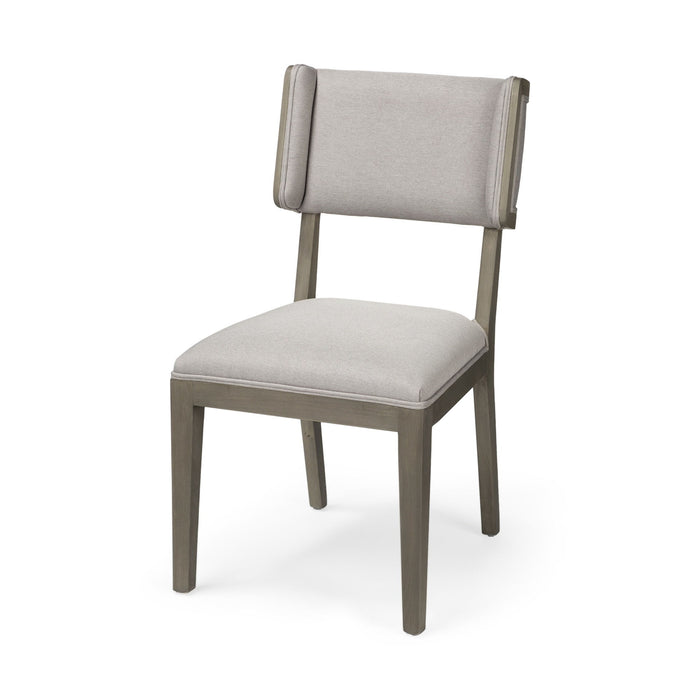 Upholstered Fabric Open Back Side Chairs (Set of 2) - Light Gray