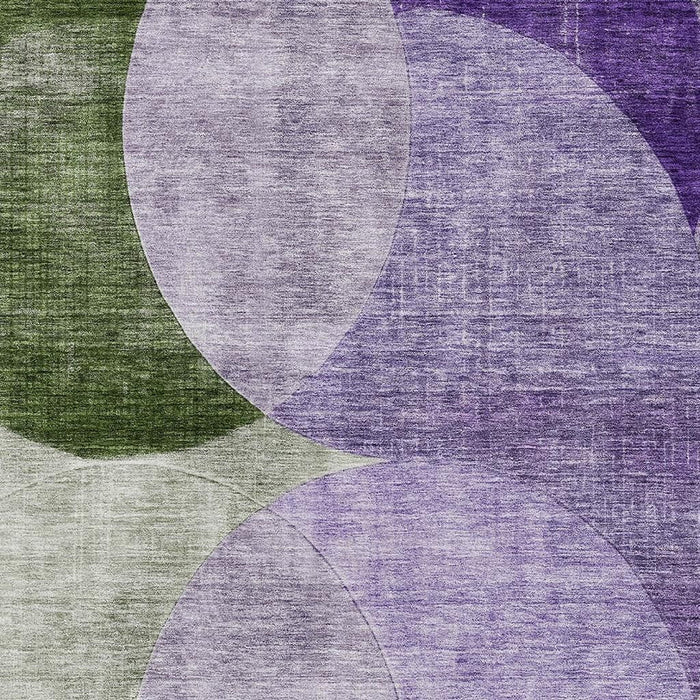 10' X 14' Geometric Washable Area Rug With UV Protection (686270) - Lavender / Green