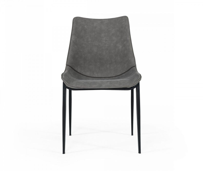 Dining Side Chairs In Faux Leather (Set of 2) - Gray