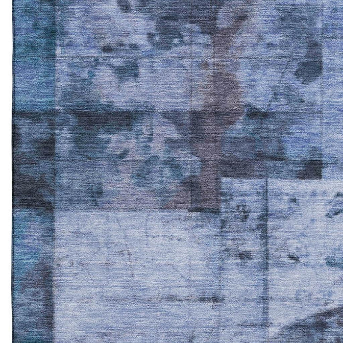 10' X 14' Geometric Washable Area Rug With UV Protection (707659) - Blue / Gray