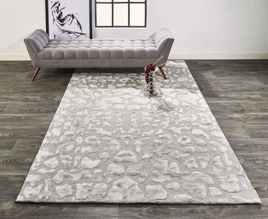 10' x 13' Abstract Tufted Handmade Area Rug - Gray And Silver
