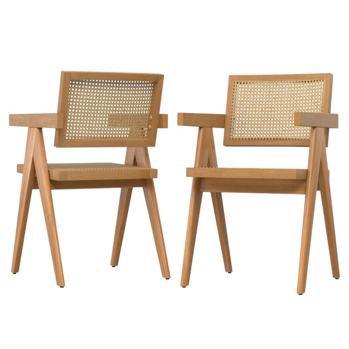 Wood Dining Parsons Chairs (Set of 2) - Natural / Light Brown