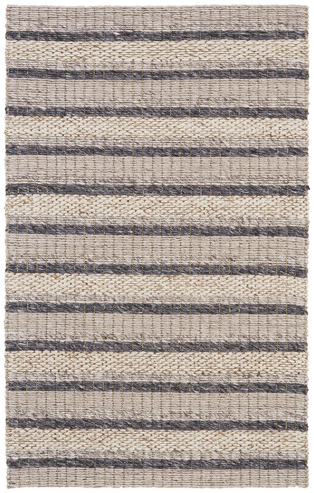 12' x 15' Wool Hand Woven Area Rug - Gray And Ivory