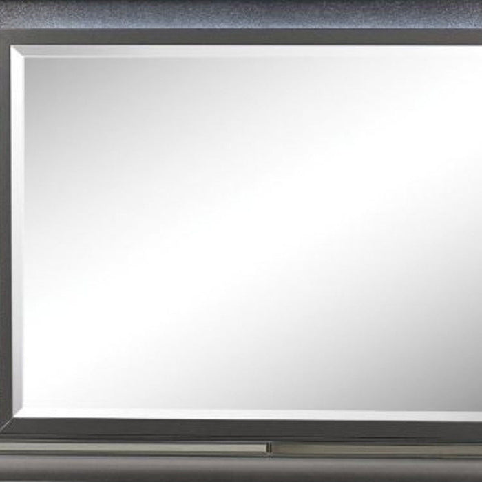 39" Lighted Framed Mounted Dresser Mirror - Gunmetal
