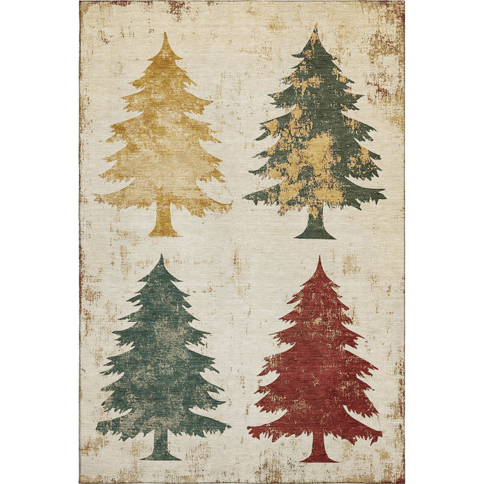 10' X 14' Floral Washable Area Rug With UV Protection (701677) - Ivory / Gold / Burgundy