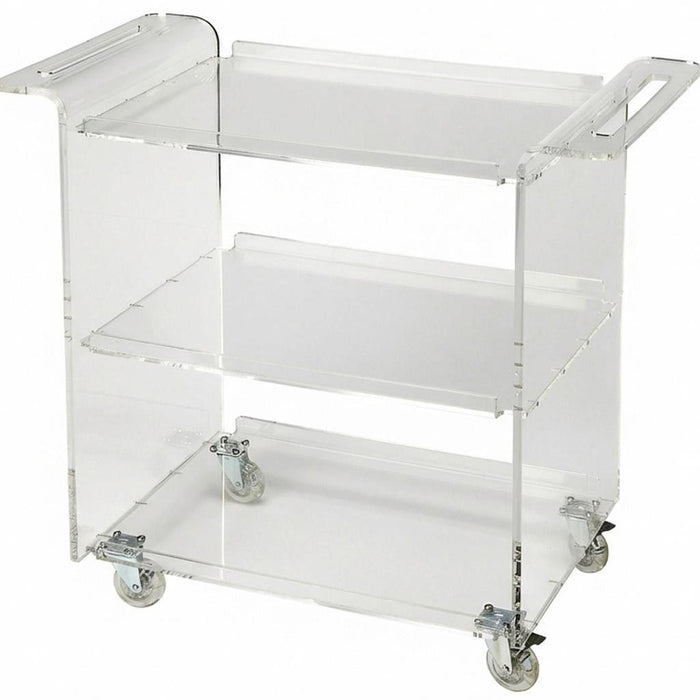 Acrylic Rolling Server Bar Cart - Clear