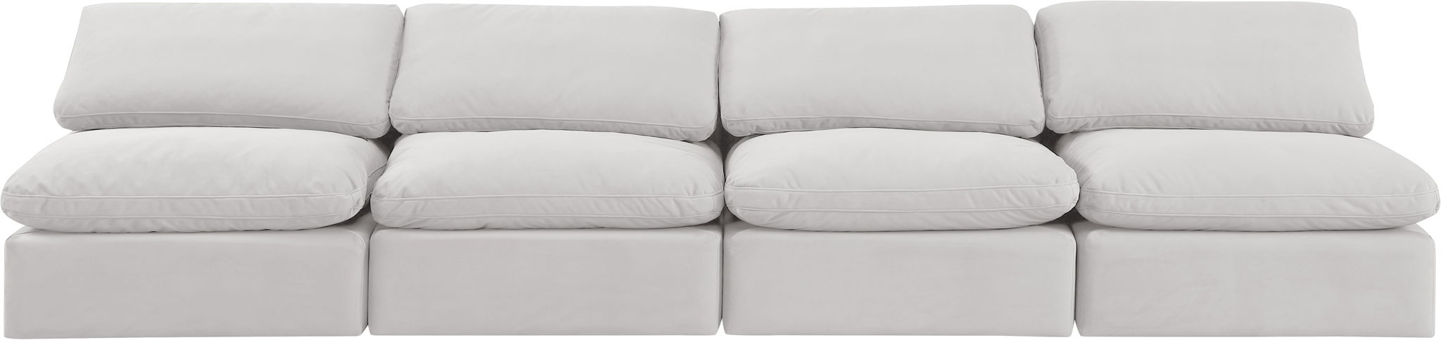 Indulge - Velvet 4 Seat Modular Armless Sofa
