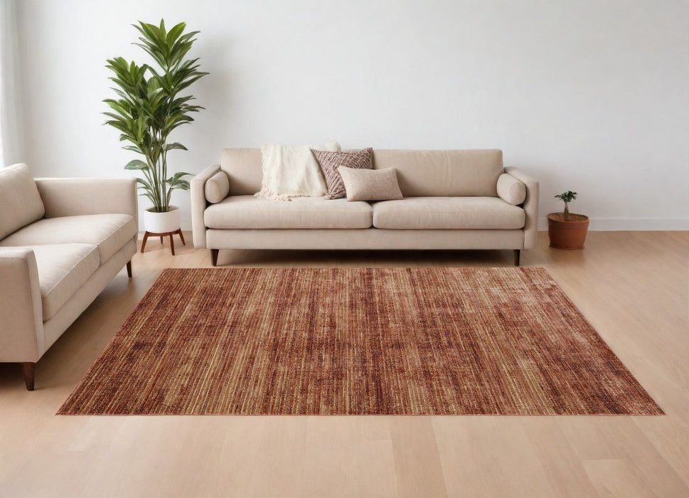 9' x 13' Power Loom Area Rug - Tan And Brown