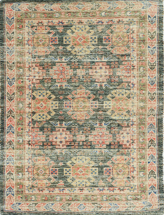 8' x 11' Southwestern Handmade Worn Faded Area Rug - Charcoal