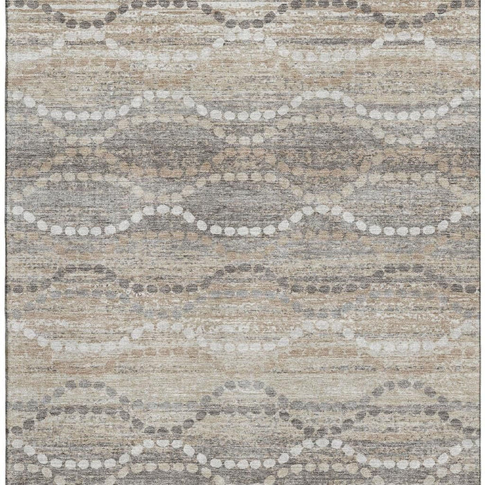 10' X 14' Abstract Geometric Washable Area Rug With UV Protection (715267) - Beige / Ivory