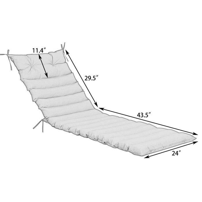Giga 2-piece outdoor chaise lounge cushions set with back and seat cushions, designed for outdoor patio furniture.