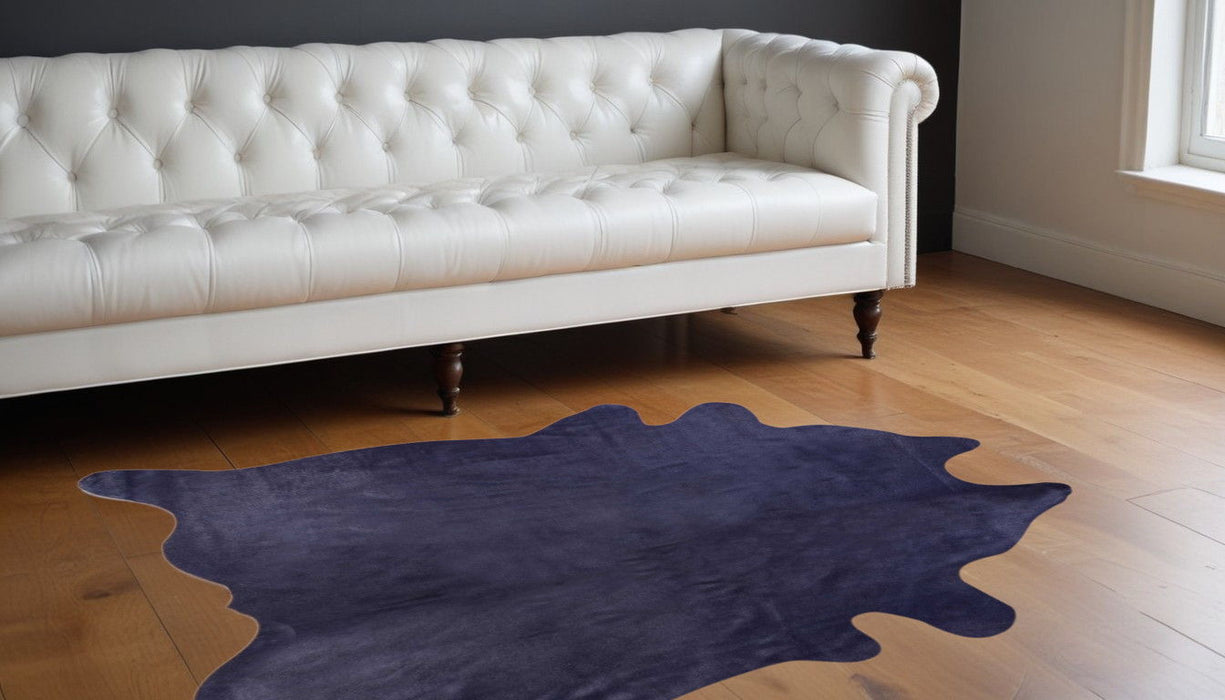 5' x 7' Modern Cowhide Contemporary Area Rugs - Navy