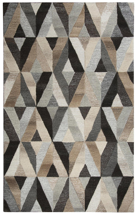 10' X 13' Wool Geometric Hand Tufted Area Rug (748168) - Gray / Natural