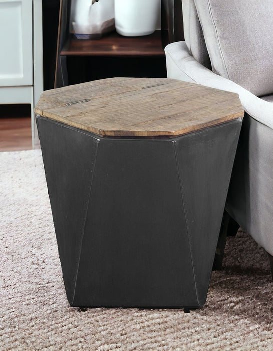 21" Solid Wood End Table - Black