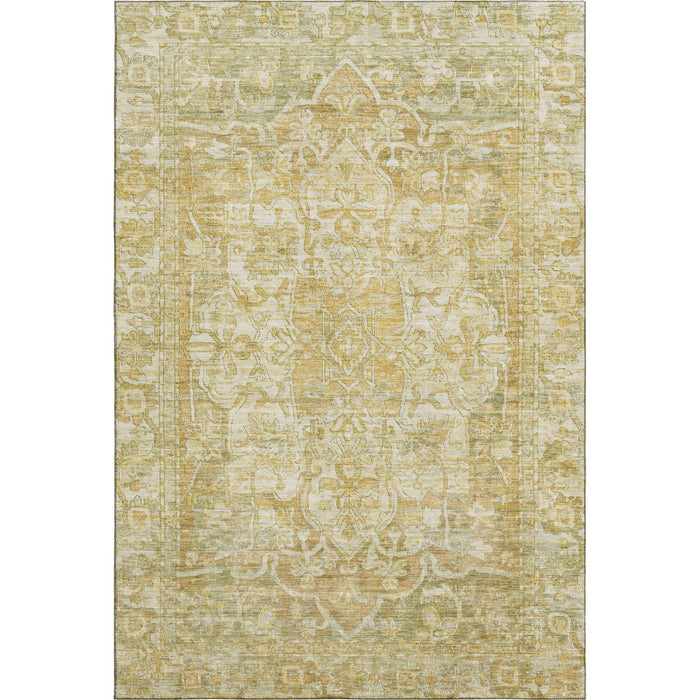10' X 14' Oriental Washable Area Rug With UV Protection (699364) - Tan / Gold / Ivory