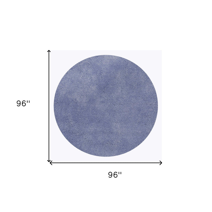 8' Round Polyester Area Rug - Purple