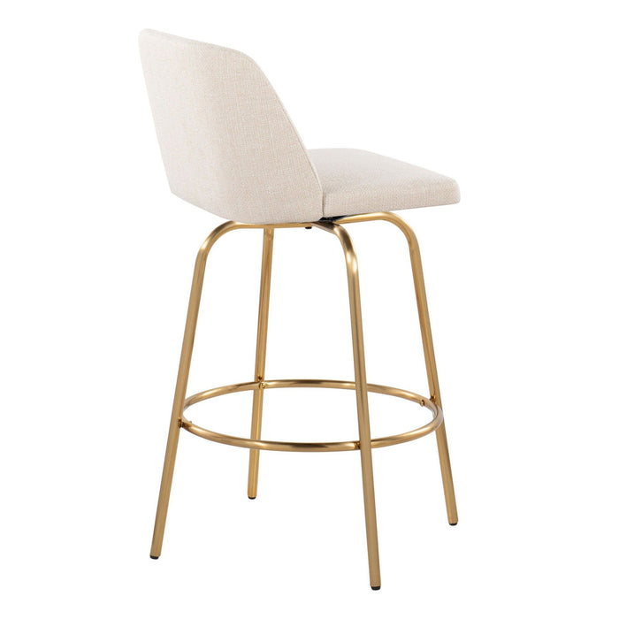 Toriano - 26" Fixed-Height Counter Stool (Set of 2) - Gold Base