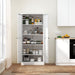 White Giga kitchen pantry cabinet with adjustable shelves and heavy-duty design, perfect for organized storage in kitchens.