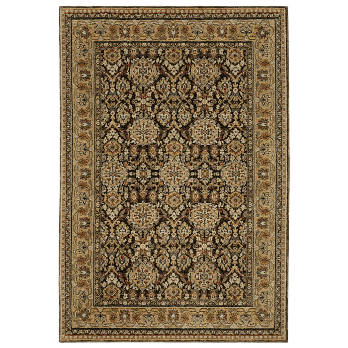 7' X 10' Oriental Area Rug - Brown And Gold