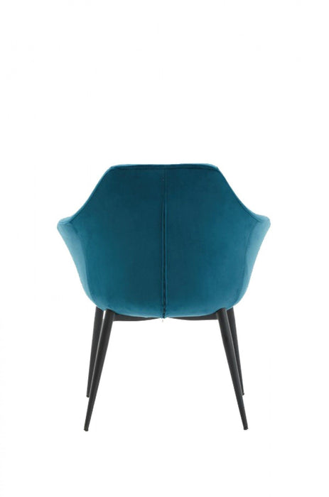 Upholstered Fabric Dining Arm Chair - Teal Blue