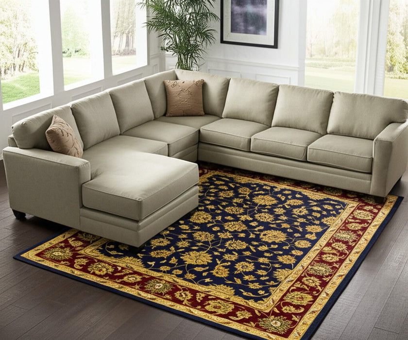 8' X 10' Traditional Oriental Hand Tufted Area Rug - Blue